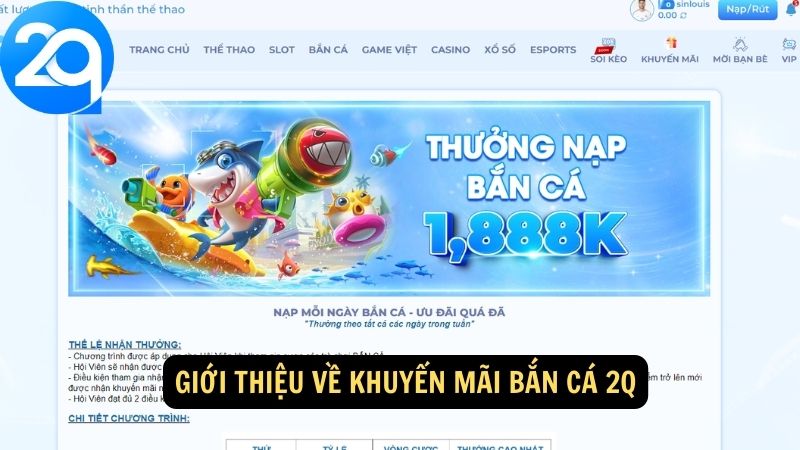 Khuyến Mãi Bắn Cá 2q: Nhận Ưu Đãi Đặc Biệt Và Quà Tặng Hấp Dẫn Khi Chơi 1 khuyen-mai-ban-ca-2q-1