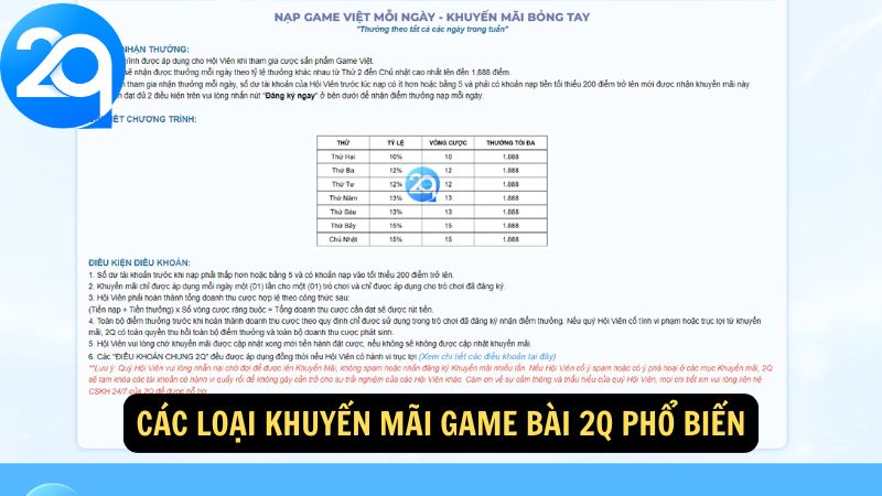 Khuyến Mãi Game Bài 2q: Nhận Ưu Đãi Đặc Biệt Và Quà Tặng Hấp Dẫn Khi Tham Gia 2 khuyen-mai-game-bai-2q-2