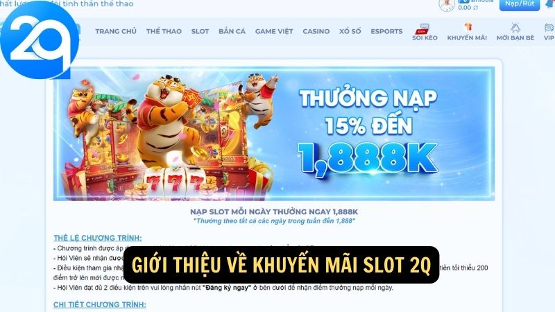 Khuyến Mãi Slot 2Q: Nhận Ưu Đãi Hấp Dẫn Và Quà Tặng Đặc Biệt Khi Chơi Slot 1 khuyen-mai-slot-2q-1