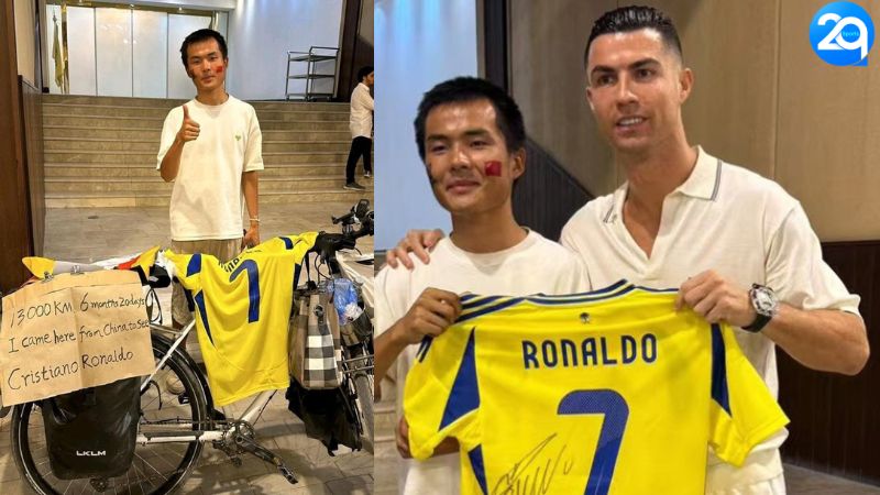 Fan Trung Quốc Gây Chấn Động - Đạp Xe Đạp Tận 6 Tháng Để Gặp Được Ronaldo 2 fan-trung-quoc-2